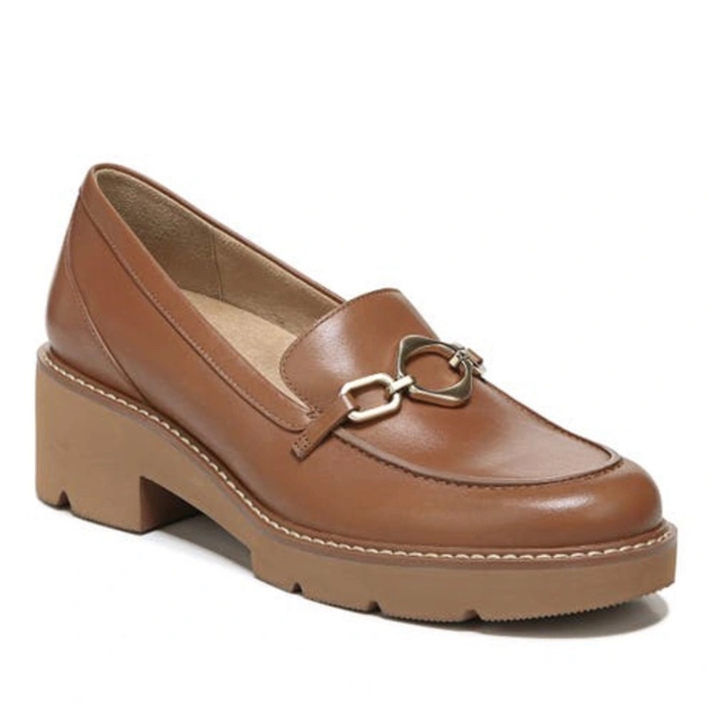 Naturalizer Dylan Womens Leather Slip On Loafer English Tea Leather (WIDE)